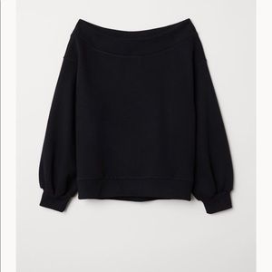 Black off the shoulder sweatshirt